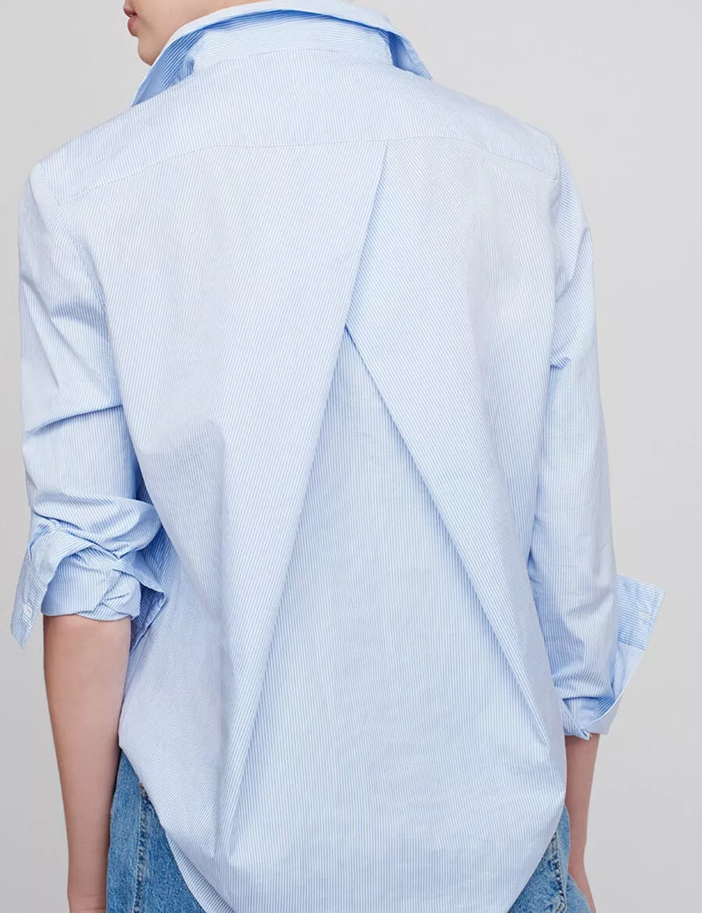 Poplin Pleat-Back Shirt