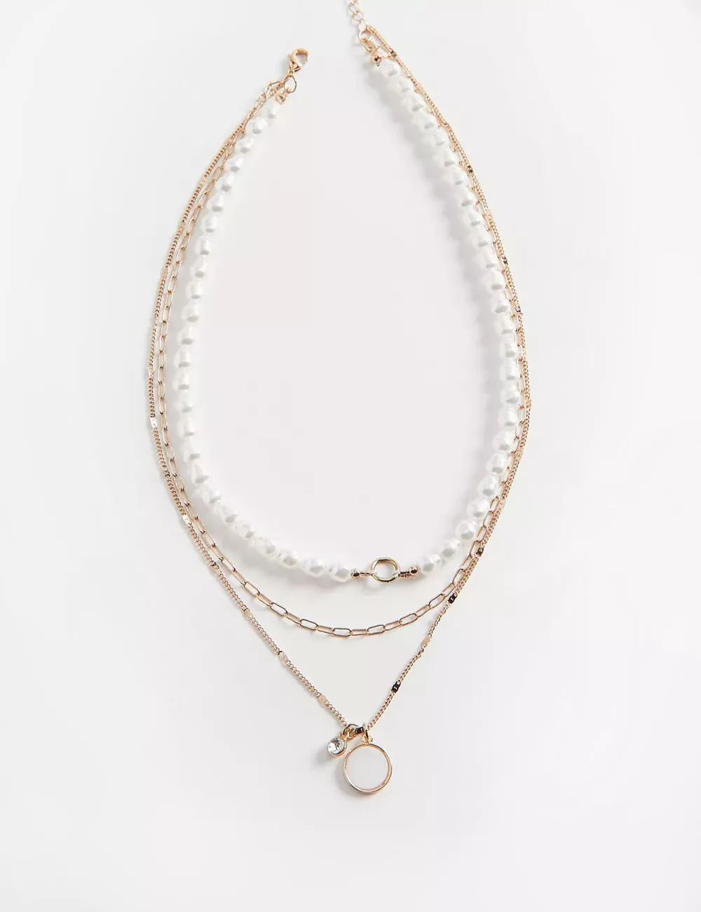 Multi-Link Chain Valen Pearl Necklace