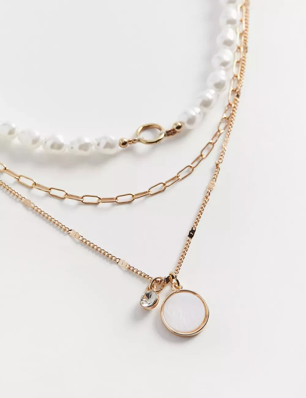 Multi-Link Chain Valen Pearl Necklace