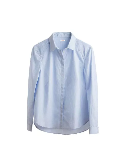 Poplin Pleat-Back Shirt