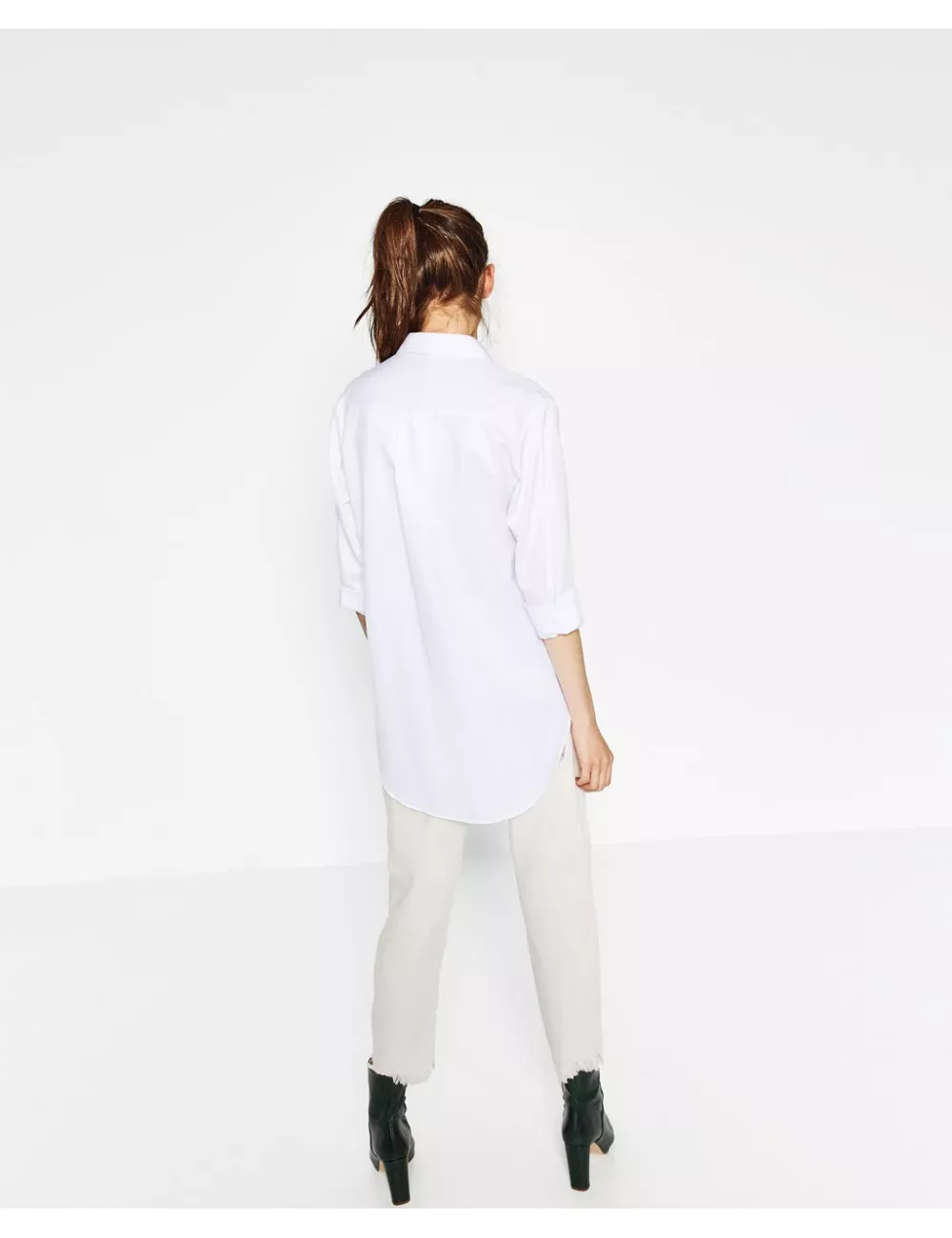 copy of Denim Crop Top in Red With Raw Hem