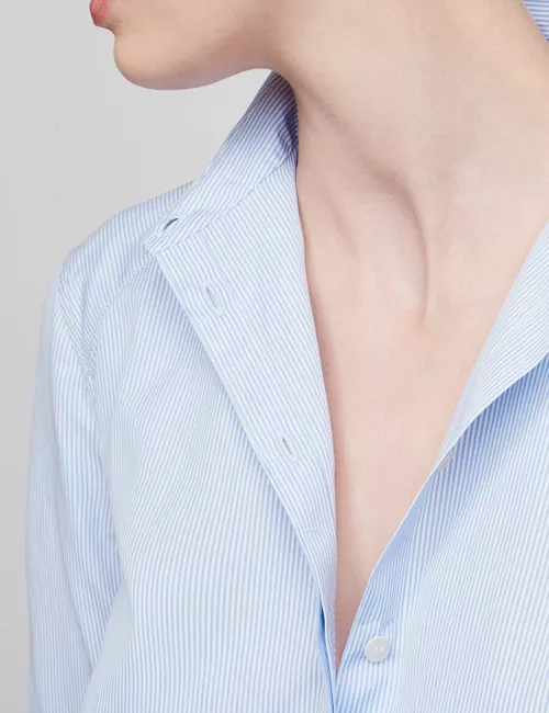 Poplin Pleat-Back Shirt