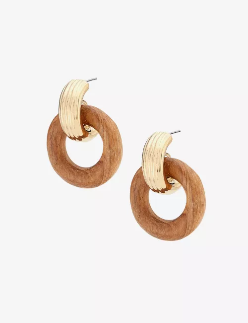 Contour Hoop Gold Plated Earrings