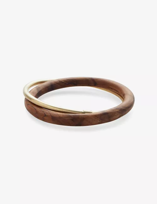 Contour Hoop Gold Plated Earrings