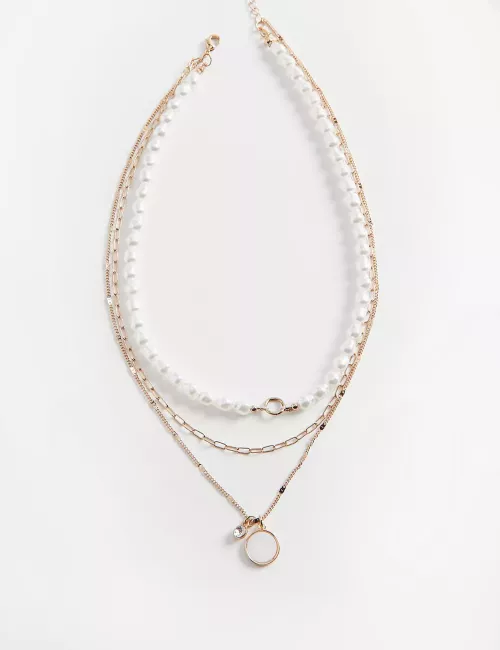 Multi-Link Chain Valen Pearl Necklace