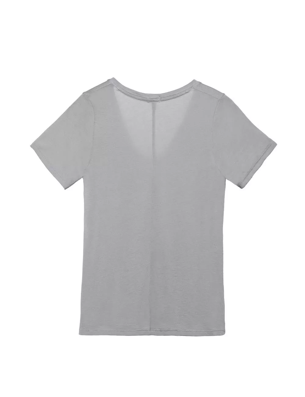 V-Neck Tee t-shirt with high neckline stretchy material
