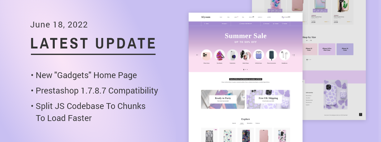 Alysum Prestashop Elementor + AMP theme